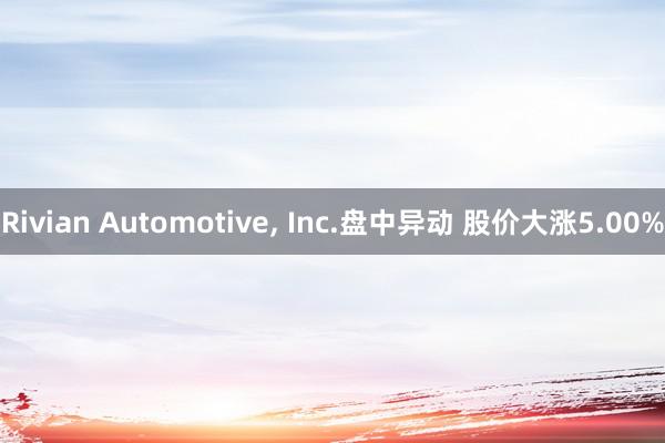 Rivian Automotive, Inc.盘中异动 股价大涨5.00%