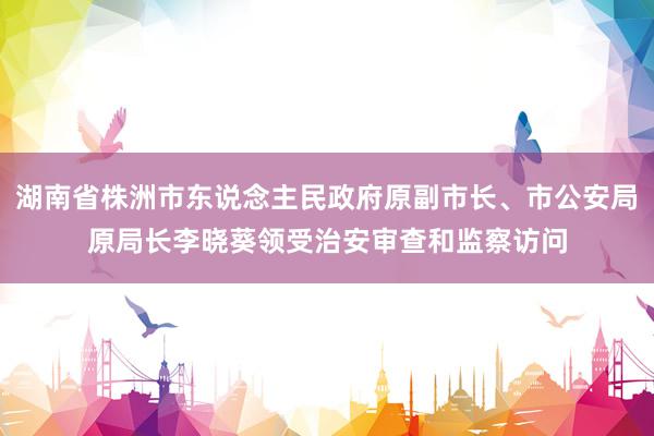 湖南省株洲市东说念主民政府原副市长、市公安局原局长李晓葵领受治安审查和监察访问